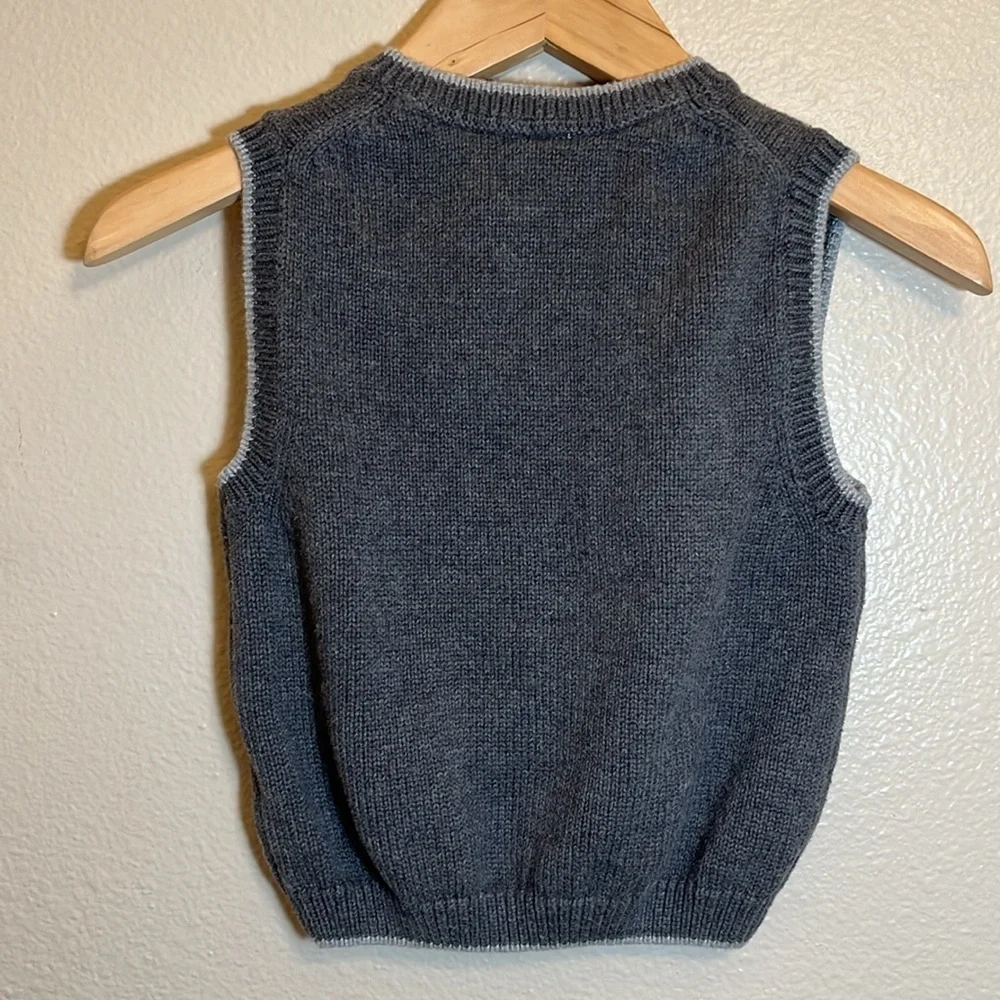 Janie and Jack Grey Moose Cotton Sweater Vest